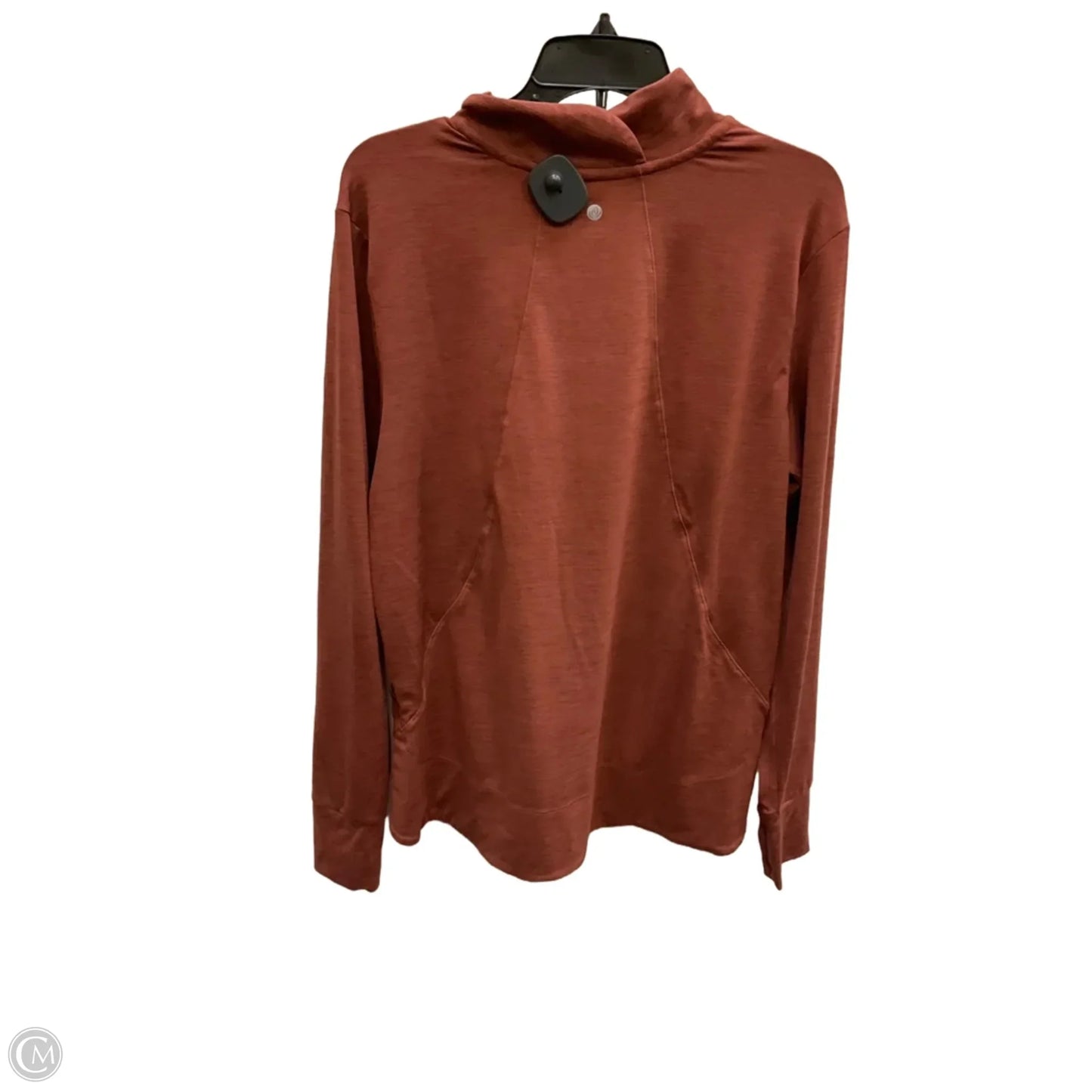 Athletic Top Long Sleeve Collar By Apana In Orange, Size: Xl