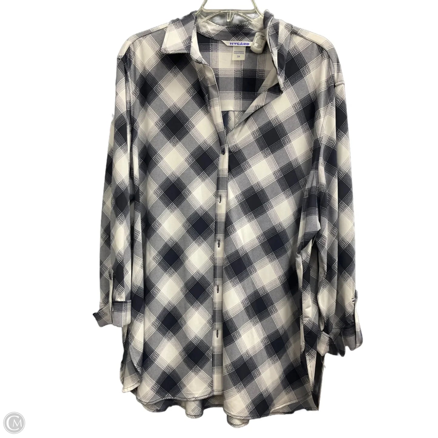 Blouse Long Sleeve By Nygard Peter In Plaid Pattern, Size: 3x