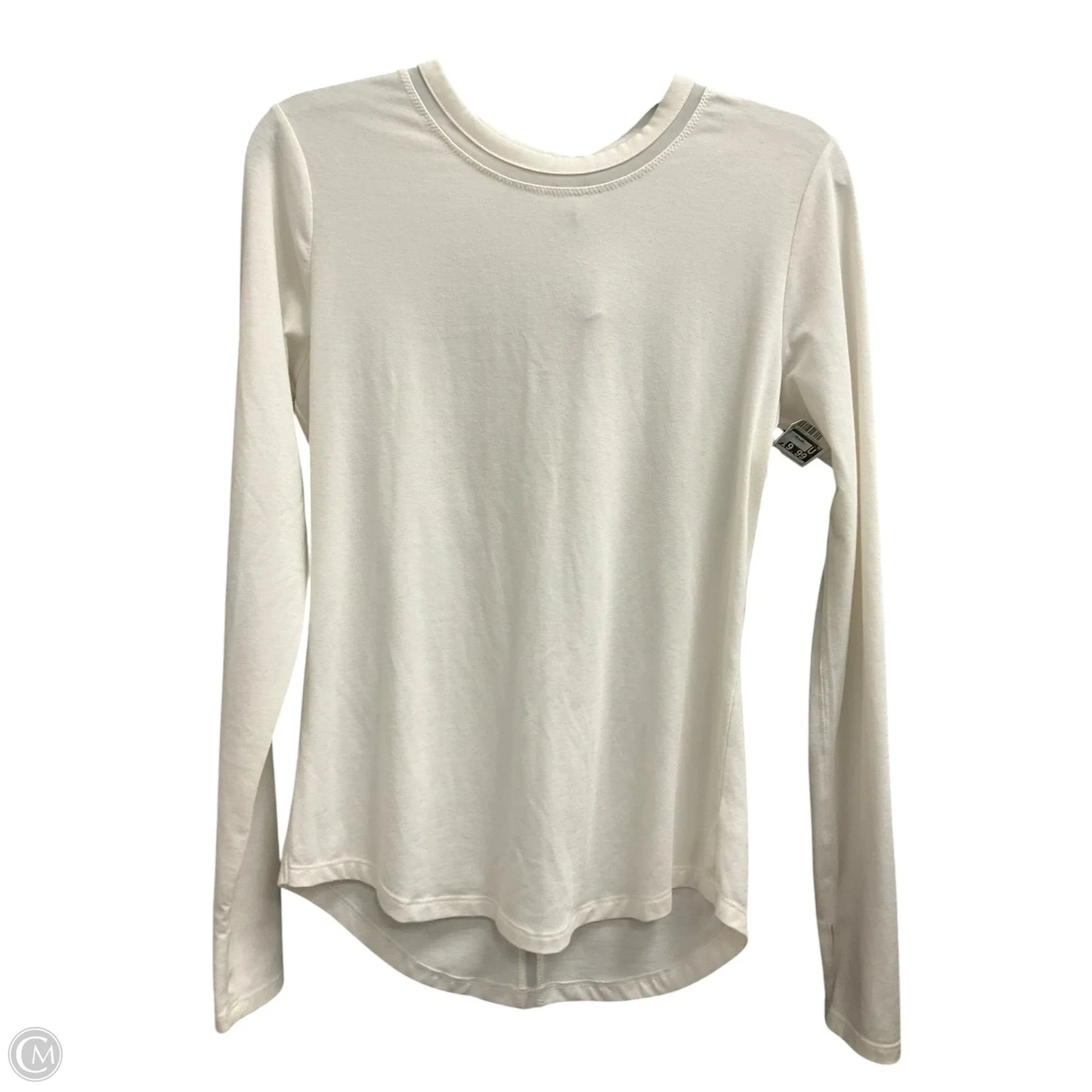 Athletic Top Long Sleeve Collar By Athleta In White, Size: S