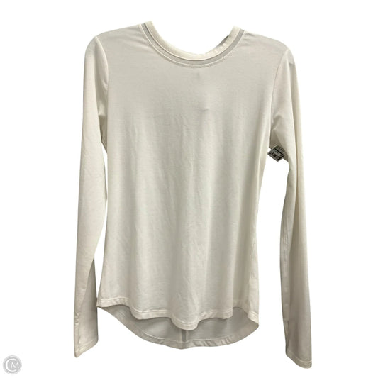Athletic Top Long Sleeve Collar By Athleta In White, Size: S