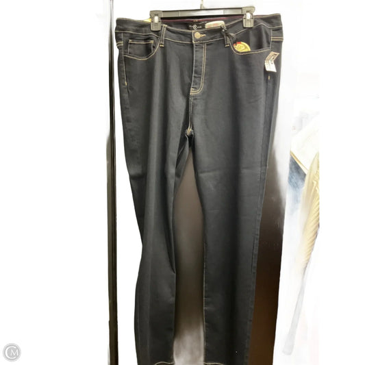 Jeans Straight By Cello In Blue Denim, Size: 20