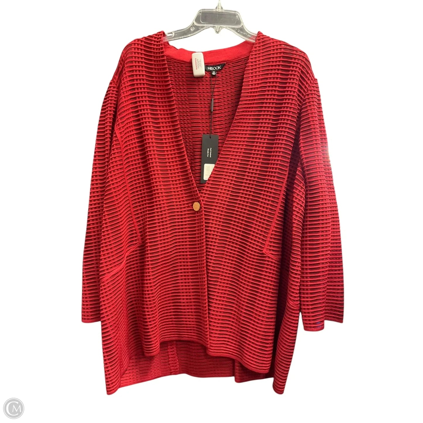 Cardigan By Misook In Red, Size: 2x