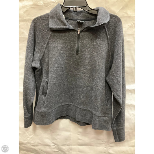 Athletic Top Long Sleeve Collar By Nike Apparel In Grey, Size: S