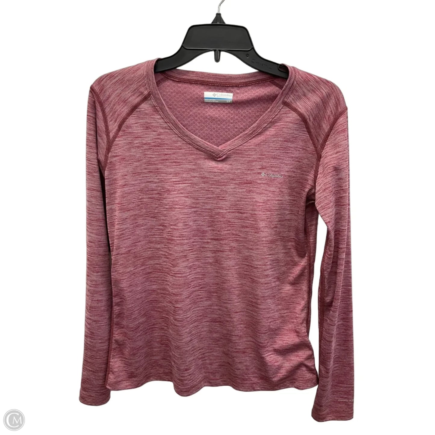 Athletic Top Long Sleeve Collar By Columbia In Pink, Size: S