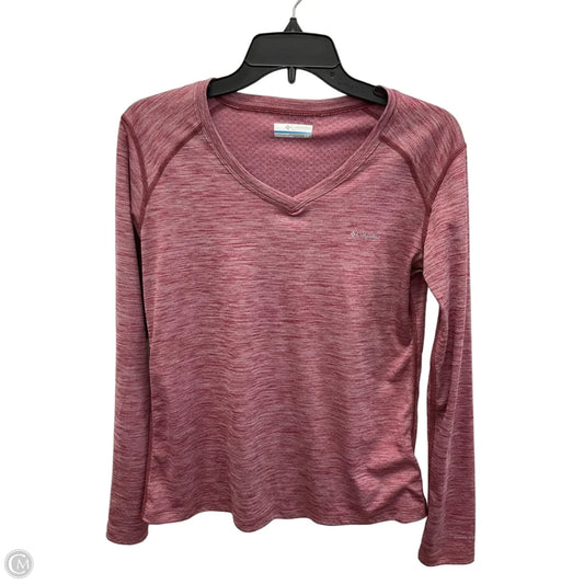 Athletic Top Long Sleeve Collar By Columbia In Pink, Size: S