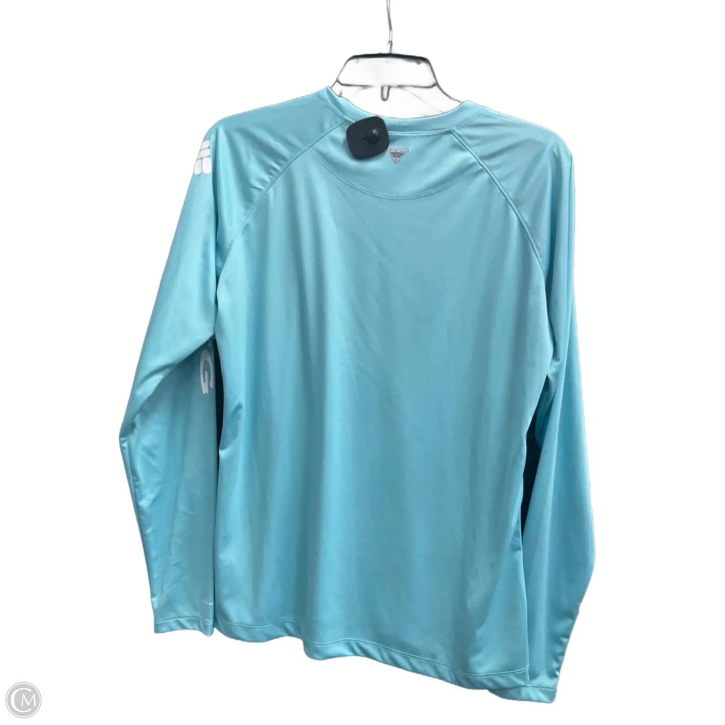 Athletic Top Long Sleeve Collar By Columbia In Blue, Size: L