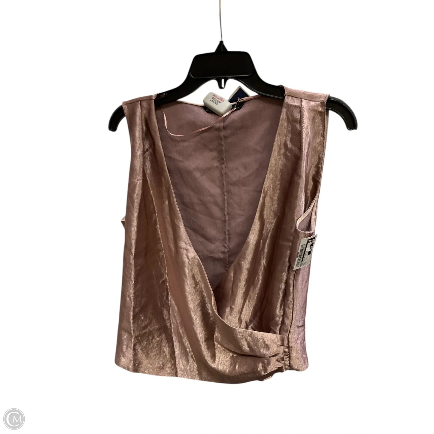 Top Sleeveless By Zara In Rose Gold, Size: L