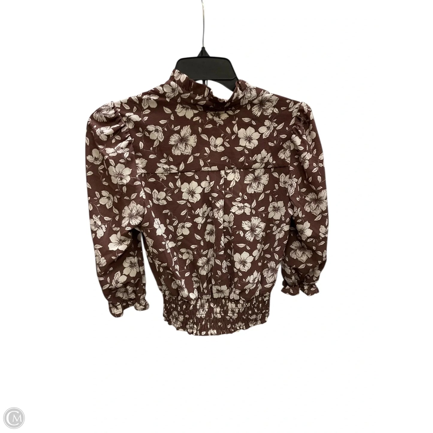 Top Long Sleeve By Monteau In Brown, Size: S