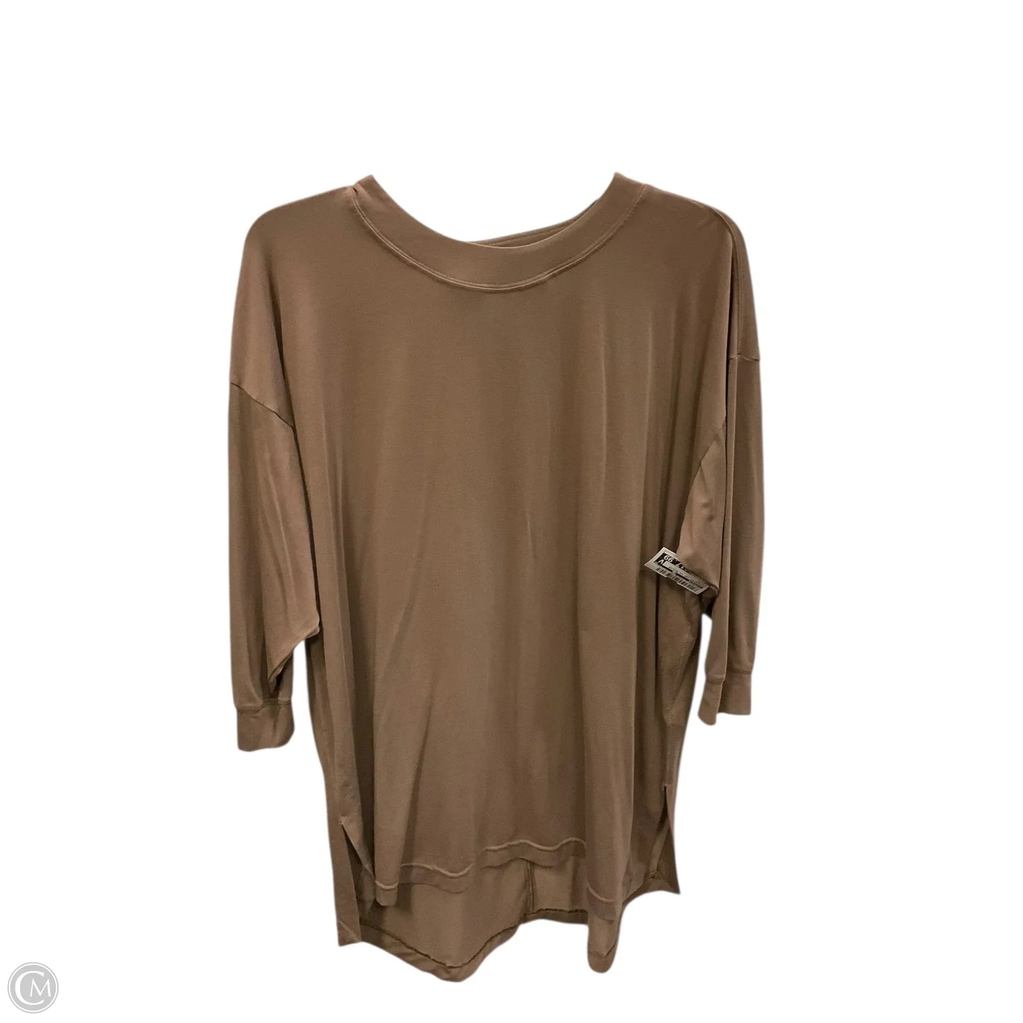 Athletic Top Long Sleeve Collar By Athleta In Brown, Size: M