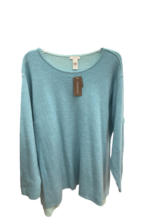 Top Long Sleeve By J. Jill In Aqua, Size: 2x