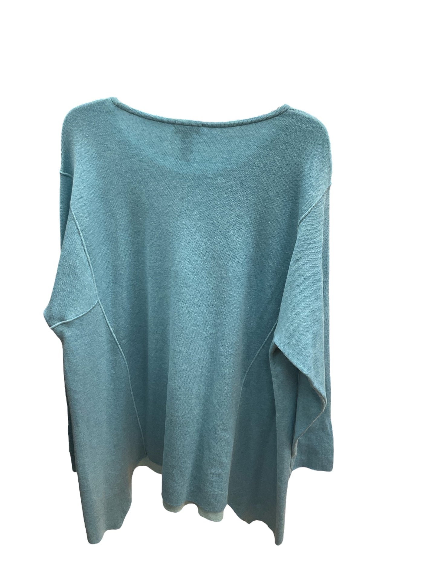 Top Long Sleeve By J. Jill In Aqua, Size: 2x