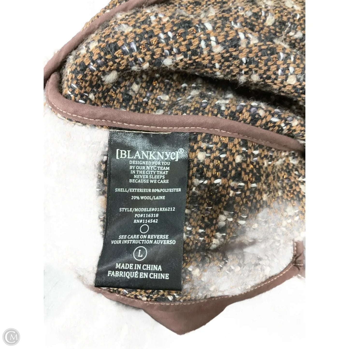 Blazer By Blanknyc In Black & Gold, Size: L