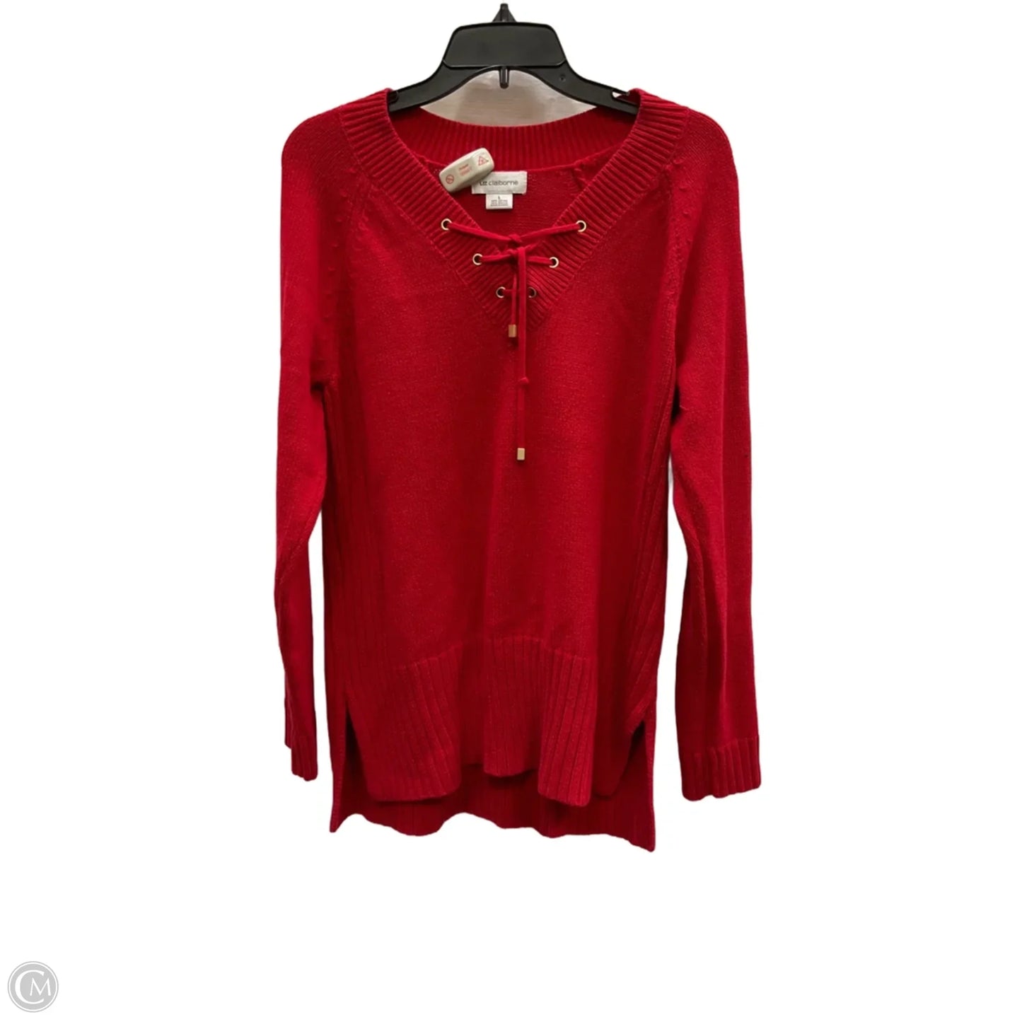 Sweater By Liz Claiborne In Red, Size: L