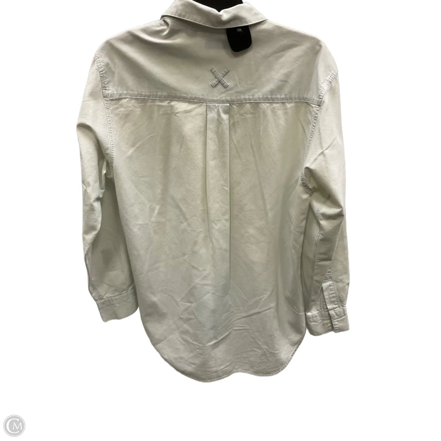 Blouse Long Sleeve By Ann Taylor In Blue Denim, Size: S