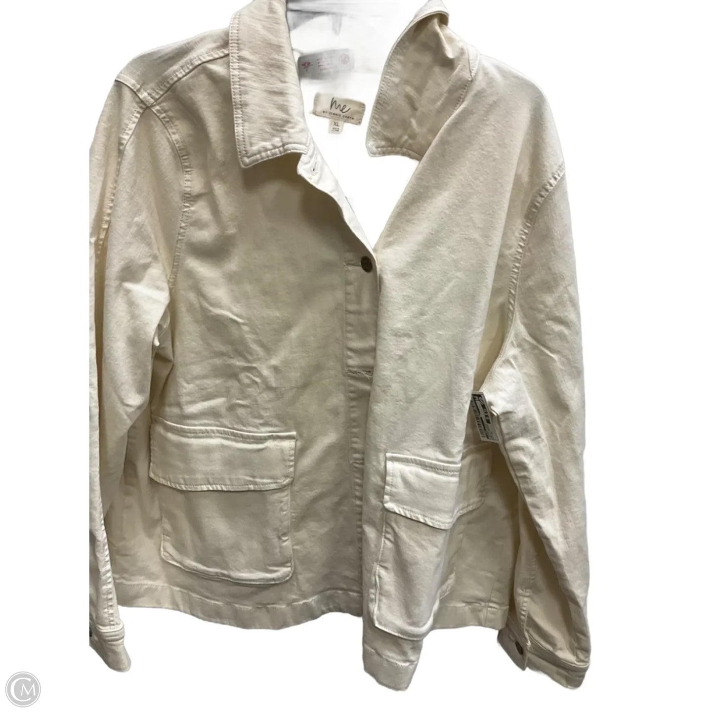 Jacket Denim By Cme In White Denim, Size: Xl