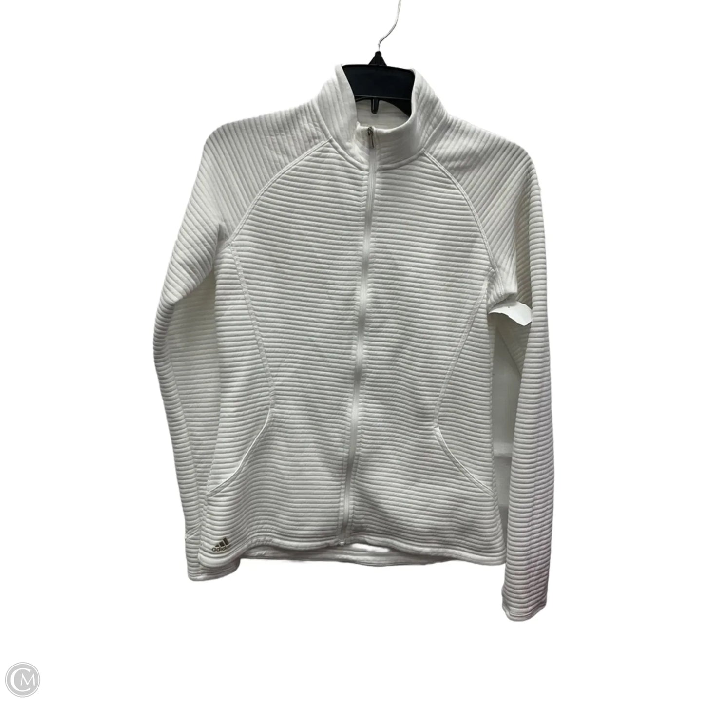 Athletic Jacket By Adidas In White, Size: S
