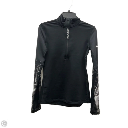 Athletic Top Long Sleeve Collar By Nike Apparel In Black, Size: M