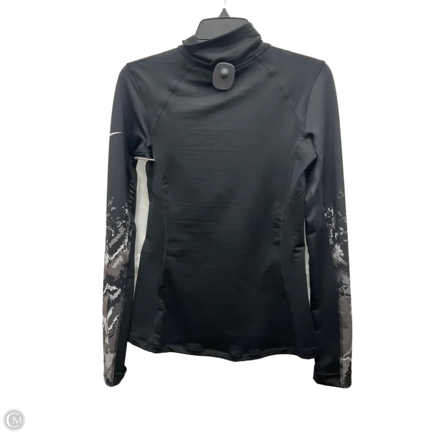 Athletic Top Long Sleeve Collar By Nike Apparel In Black, Size: M