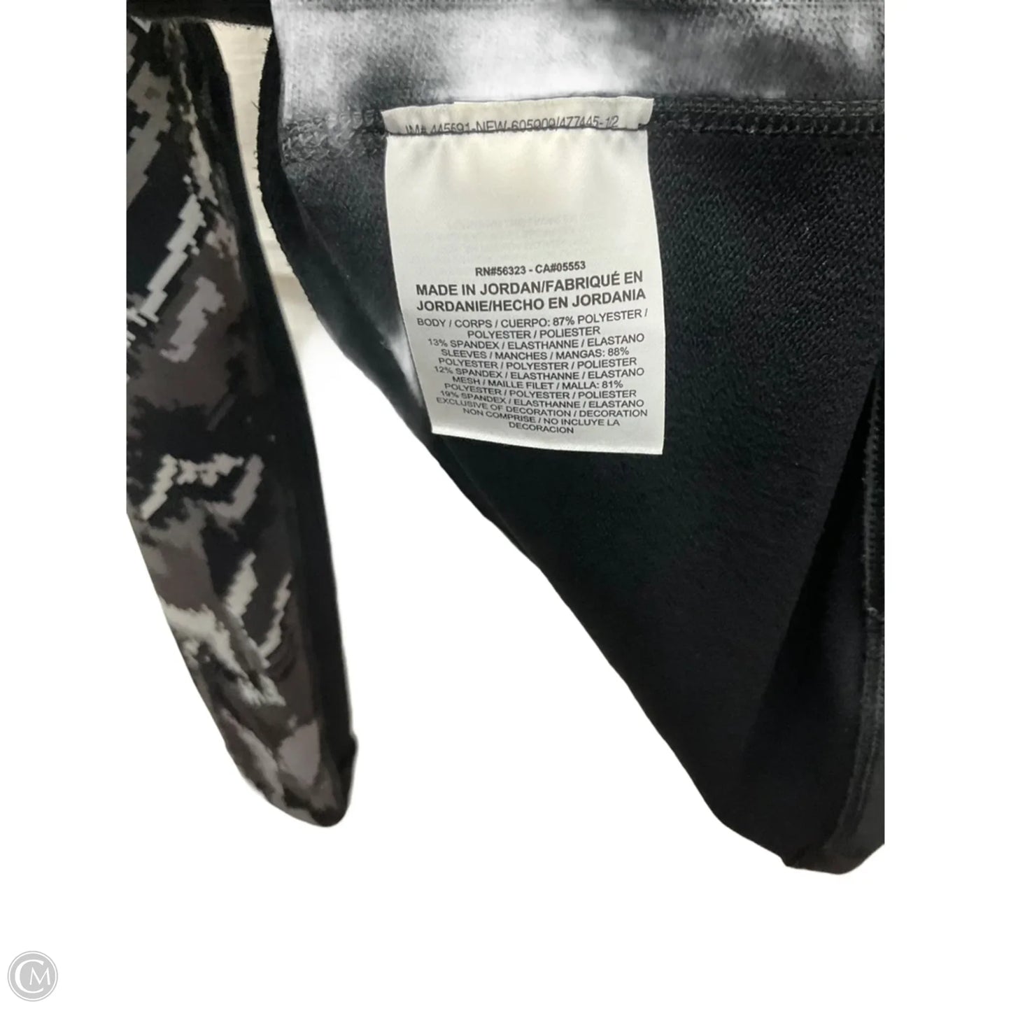 Athletic Top Long Sleeve Collar By Nike Apparel In Black, Size: M