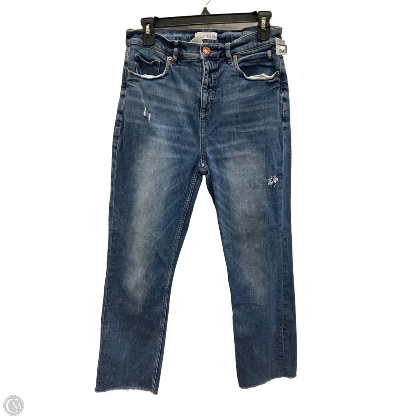 Jeans Straight By Loft In Blue Denim, Size: 4