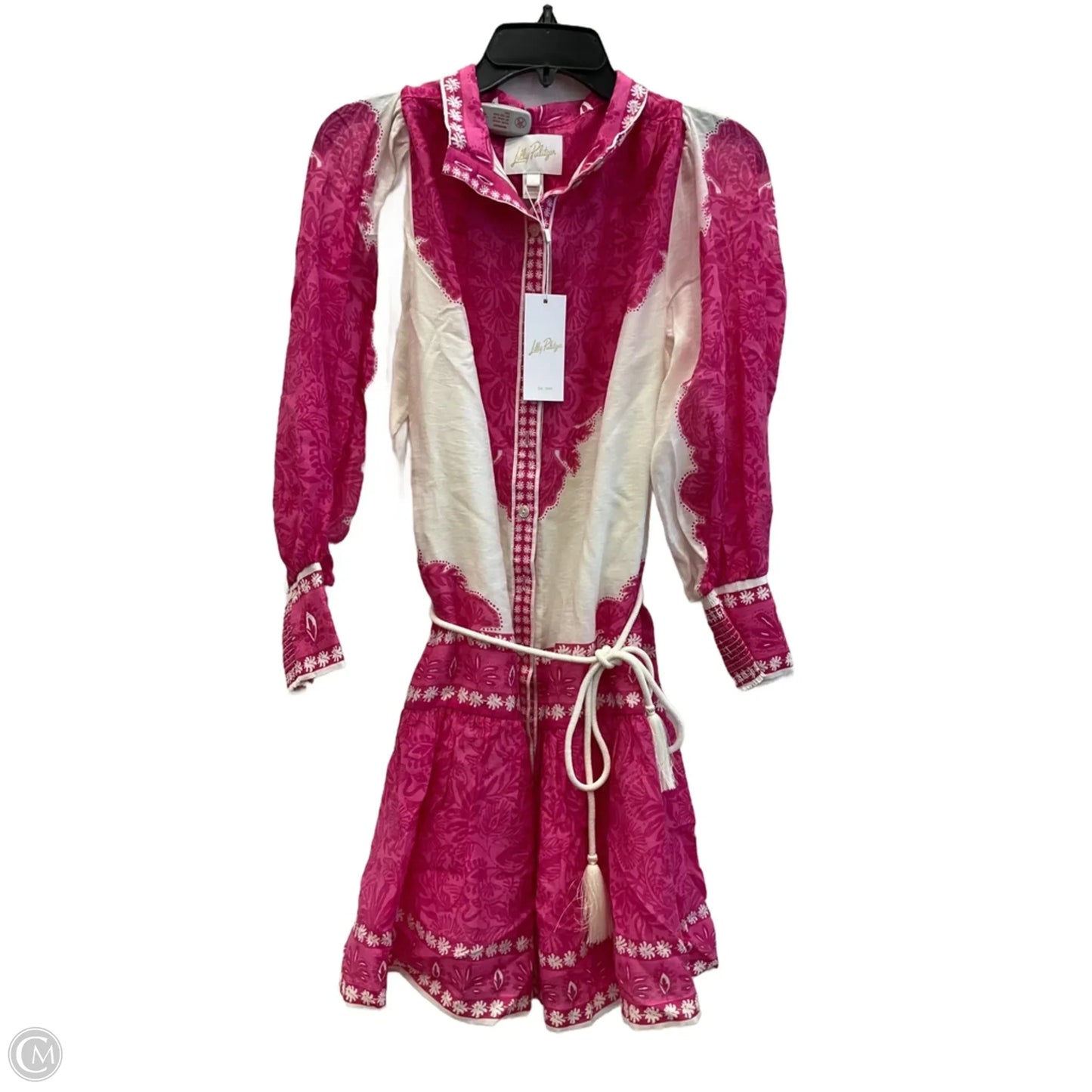 Dress Designer By Lilly Pulitzer In Pink & White, Size: 8