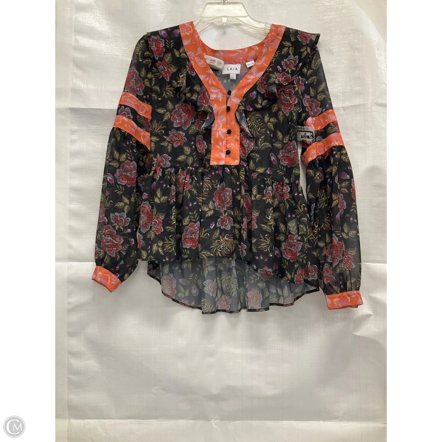 Blouse Long Sleeve By Cmb In Floral Print, Size: S