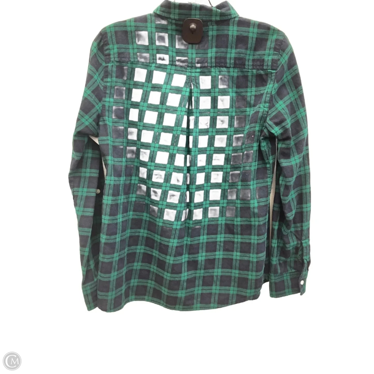 Blouse Long Sleeve By Tommy Hilfiger In Plaid Pattern, Size: M