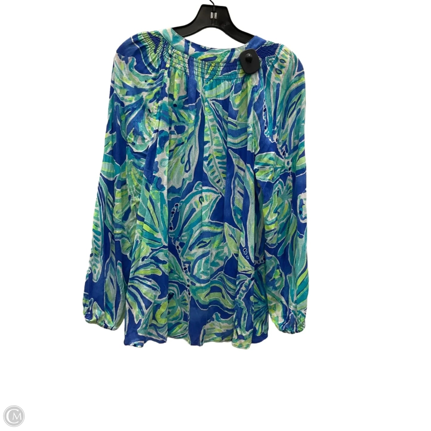 Top Long Sleeve Designer By Lilly Pulitzer In Blue & Green, Size: Xl