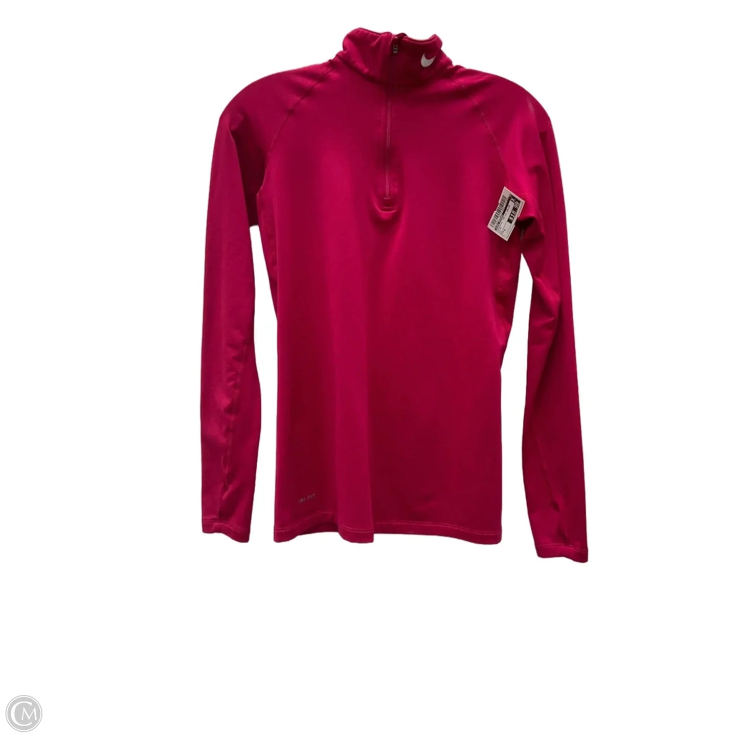 Athletic Top Long Sleeve Collar By Nike Apparel In Pink, Size: S