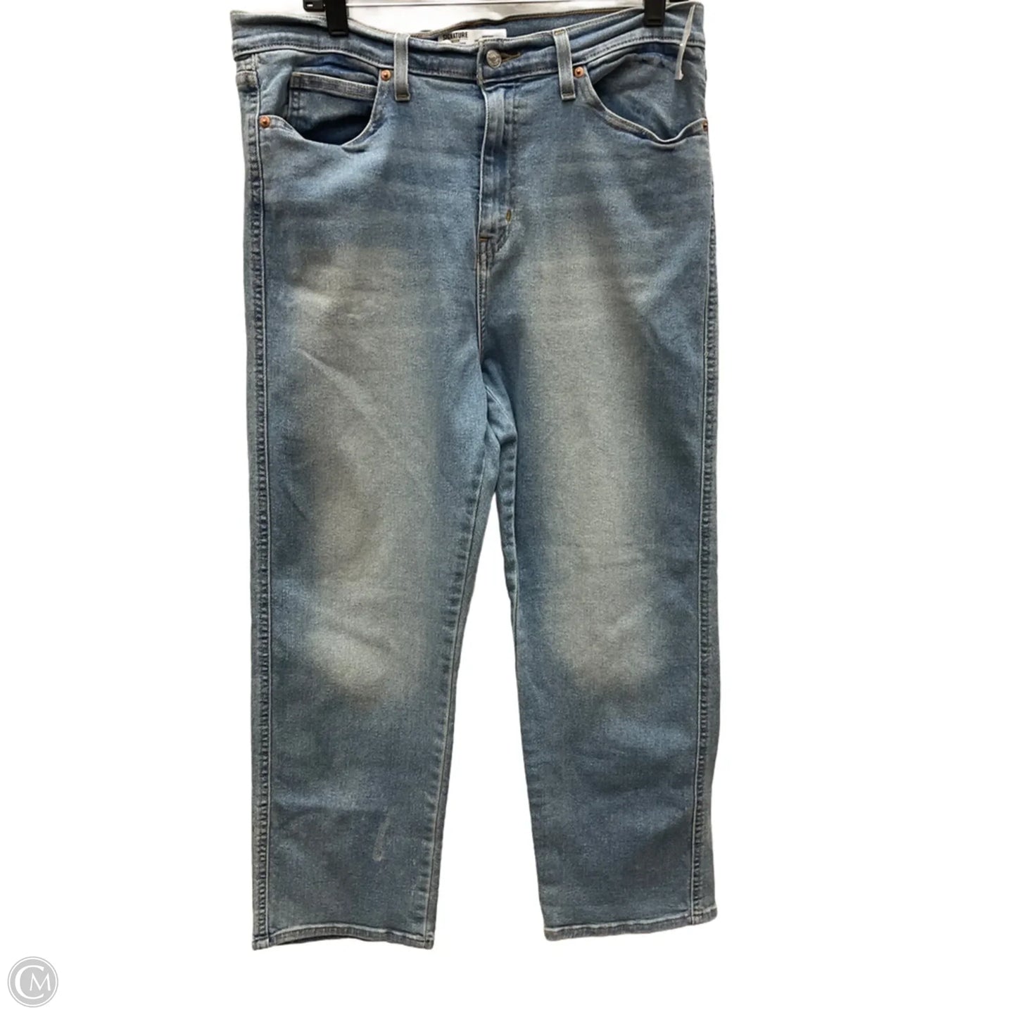 Jeans Straight By Levis In Blue Denim, Size: 14