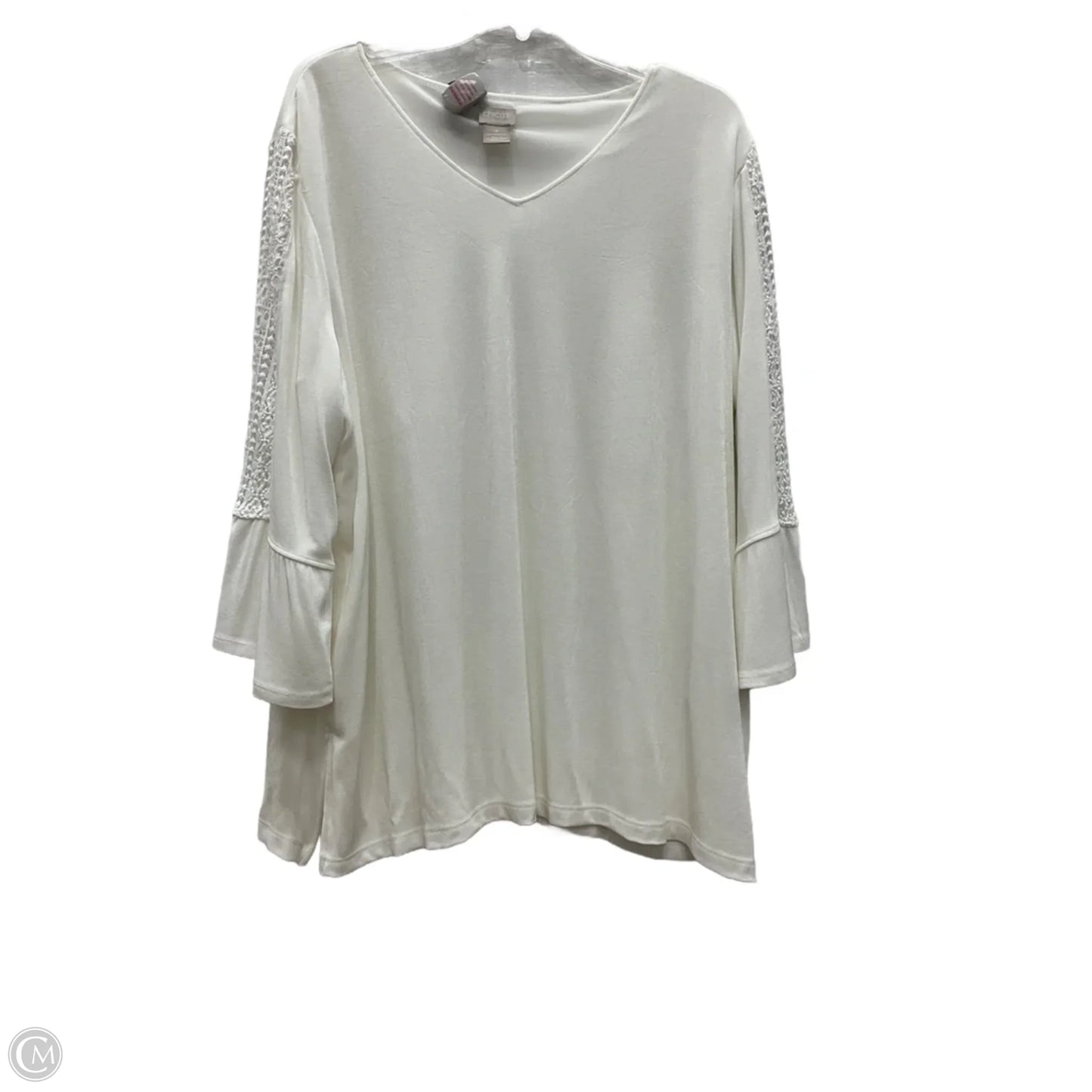 Top 3/4 Sleeve By Chicos In White, Size: Xxl