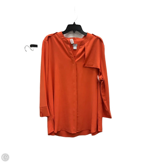 Top Long Sleeve By Chicos In Orange, Size: Xxl