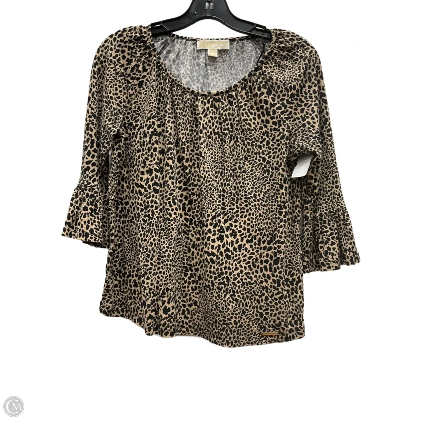 Top 3/4 Sleeve By Michael By Michael Kors In Animal Print, Size: S