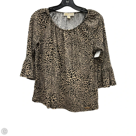 Top 3/4 Sleeve By Michael By Michael Kors In Animal Print, Size: S