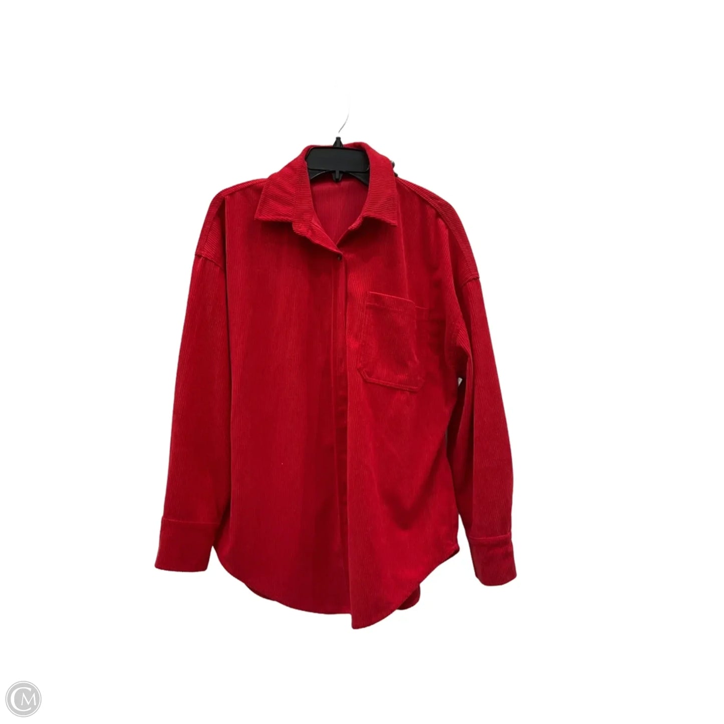 Jacket Shirt By Clothes Mentor In Red, Size: M