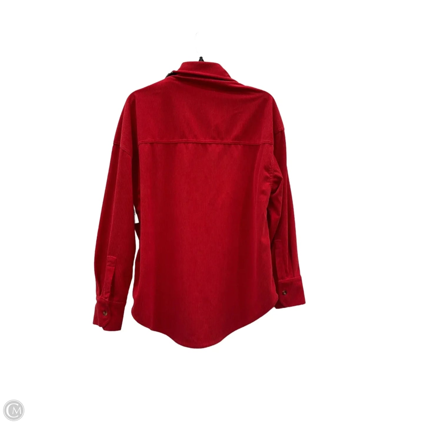 Jacket Shirt By Clothes Mentor In Red, Size: M