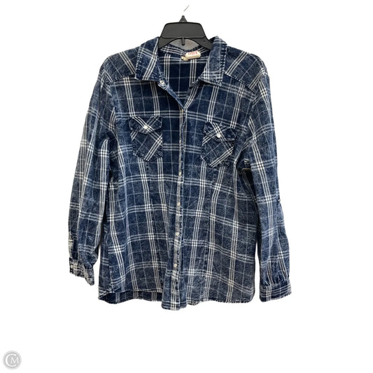 Blouse Long Sleeve By Reba In Plaid Pattern, Size: L