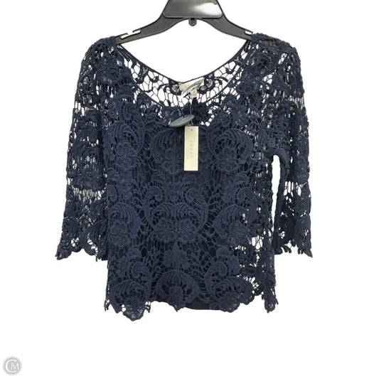 Top 3/4 Sleeve By Adiva In Navy, Size: S