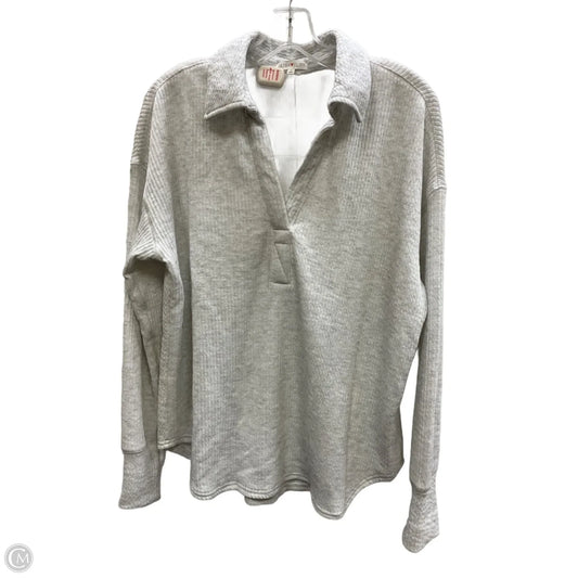 Blouse 3/4 Sleeve By Ultra Flirt In Grey, Size: M