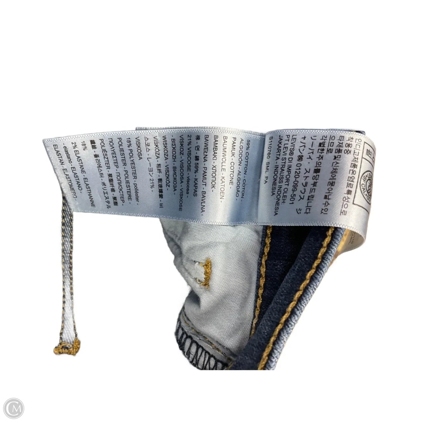 Jeans Straight By Levis In Blue Denim, Size: 12