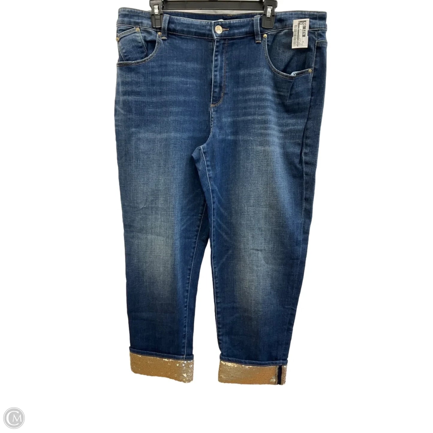 Jeans Straight By Chicos In Blue Denim, Size: 16