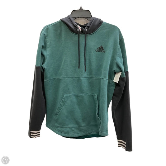 Athletic Sweatshirt Hoodie By Adidas In Green, Size: S