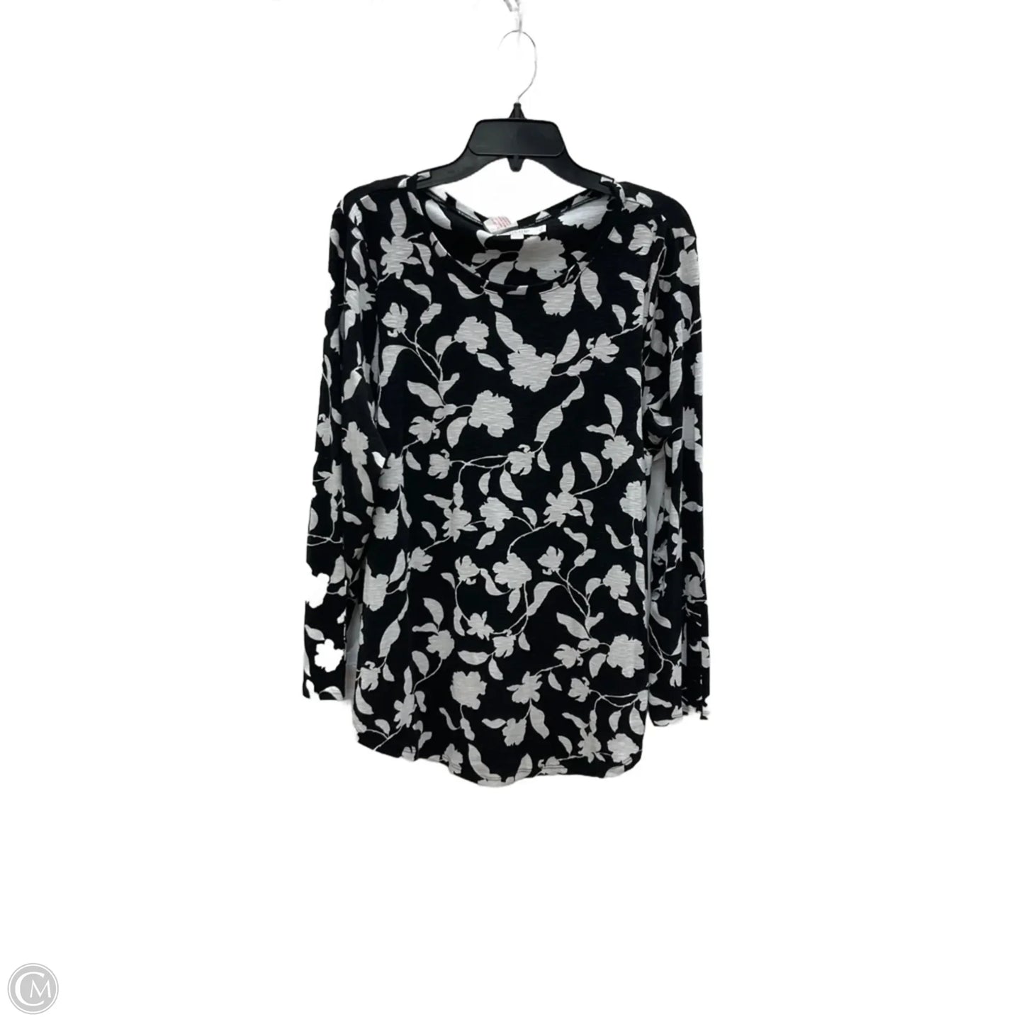 Top Long Sleeve By Chicos In Black & White, Size: Xxl
