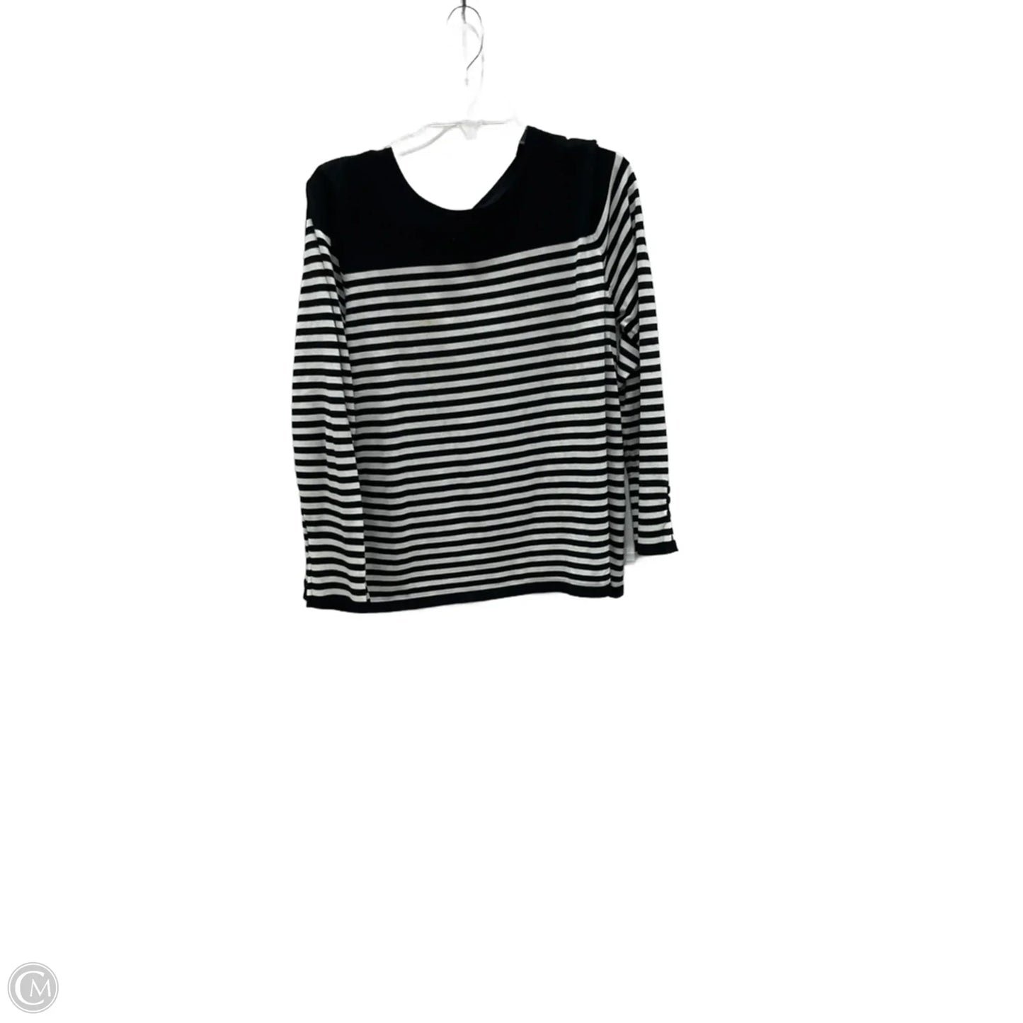 Top Long Sleeve By Chicos In Black & White, Size: Xxl