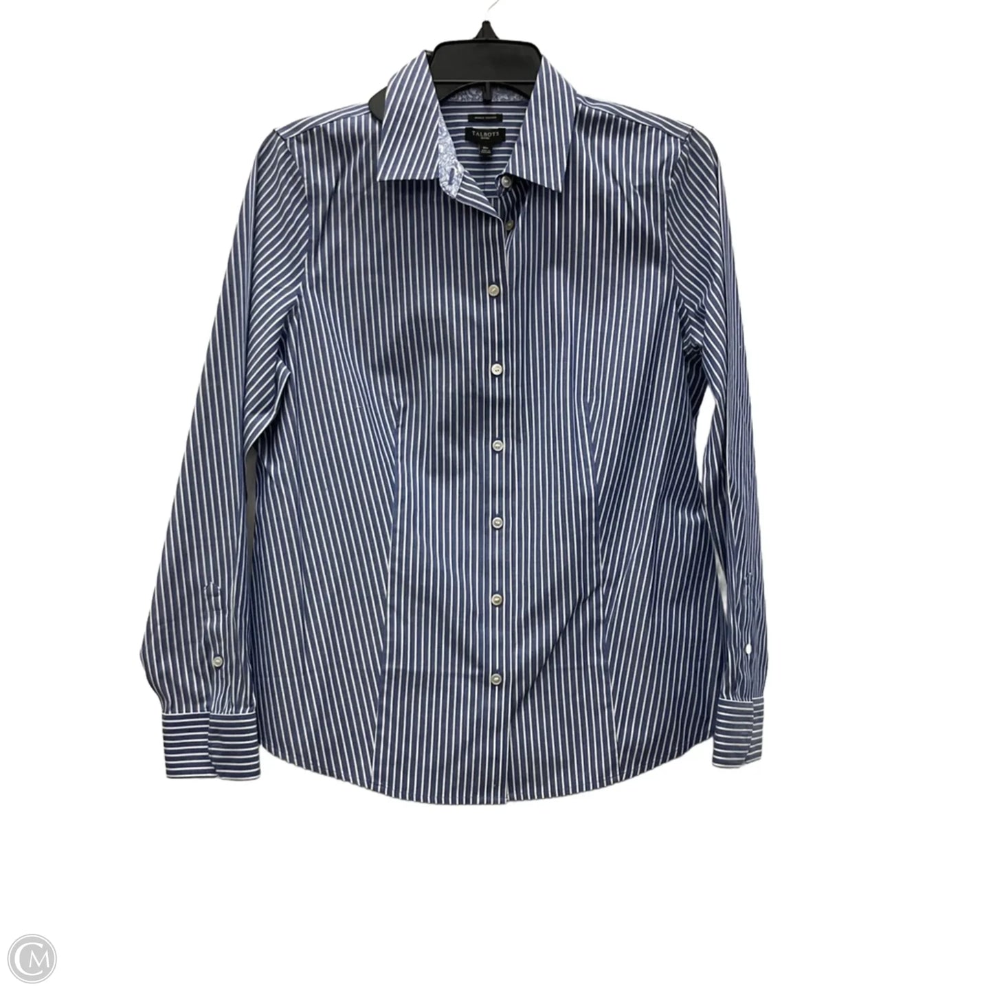 Blouse Long Sleeve By Talbots In Blue, Size: M