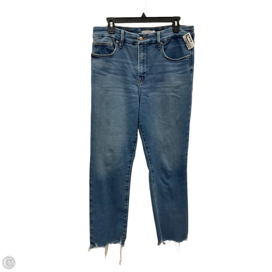 Jeans Straight By Good American In Blue Denim, Size: 12