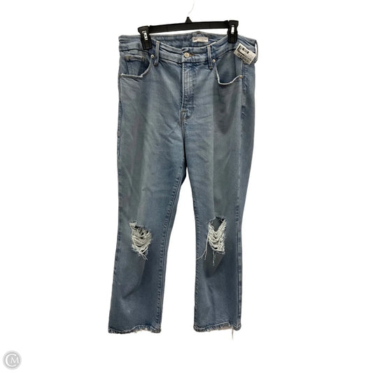 Jeans Straight By Good American In Blue Denim, Size: 12