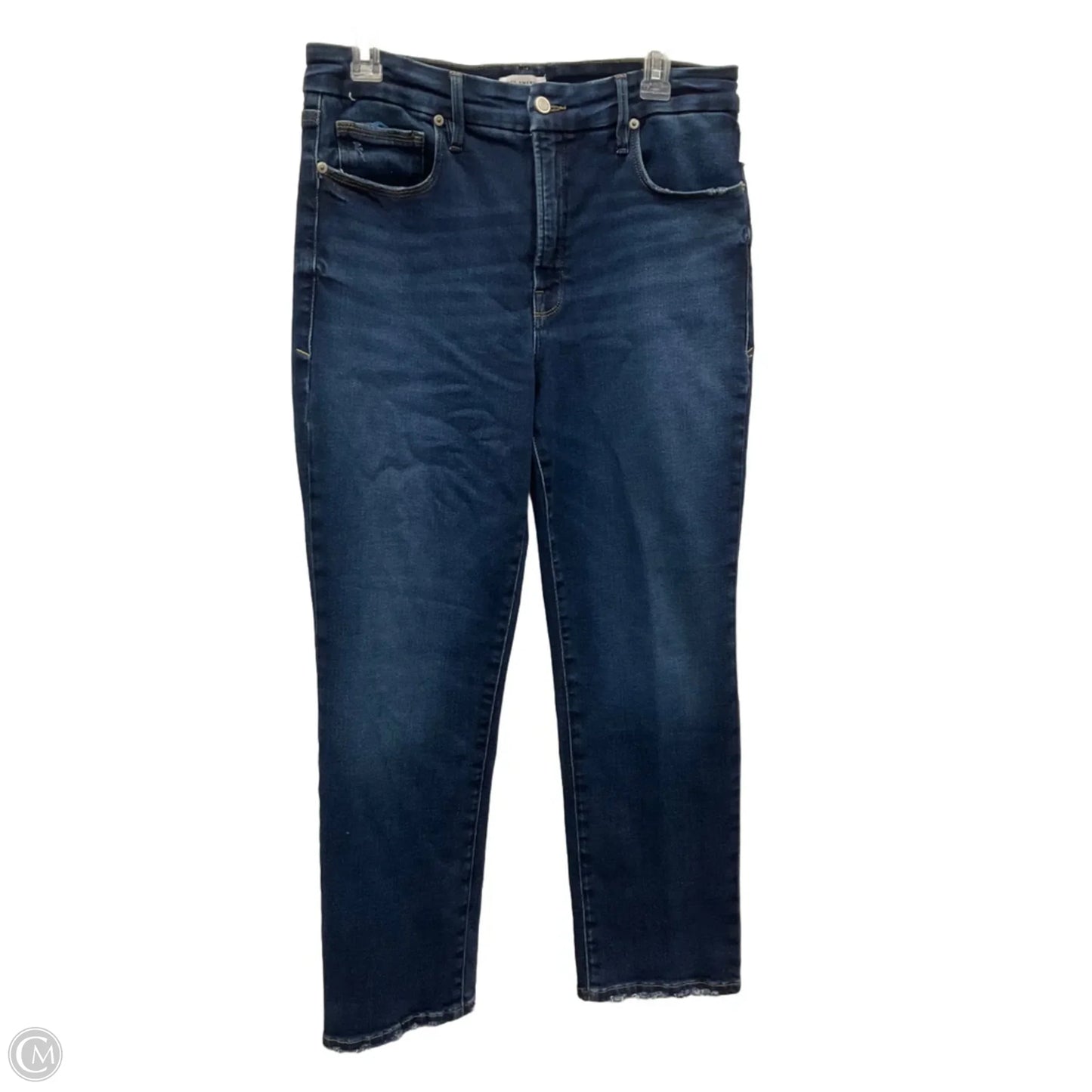 Jeans Straight By Good American In Blue Denim, Size: 12