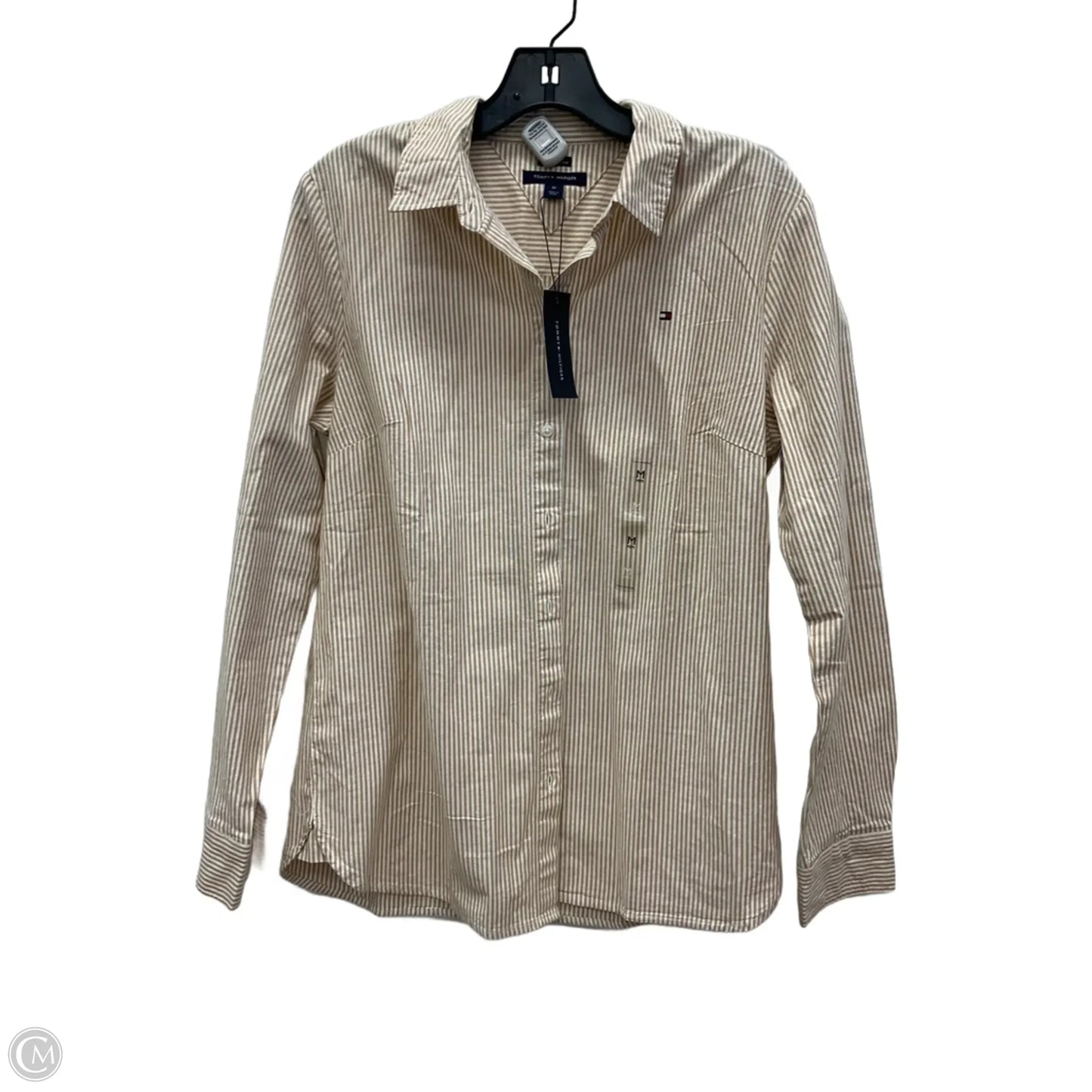 Blouse Long Sleeve By Tommy Hilfiger In Striped Pattern, Size: M