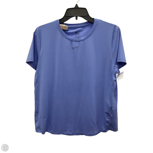 Athletic Top Long Sleeve Collar By Nike Apparel In Purple, Size: M